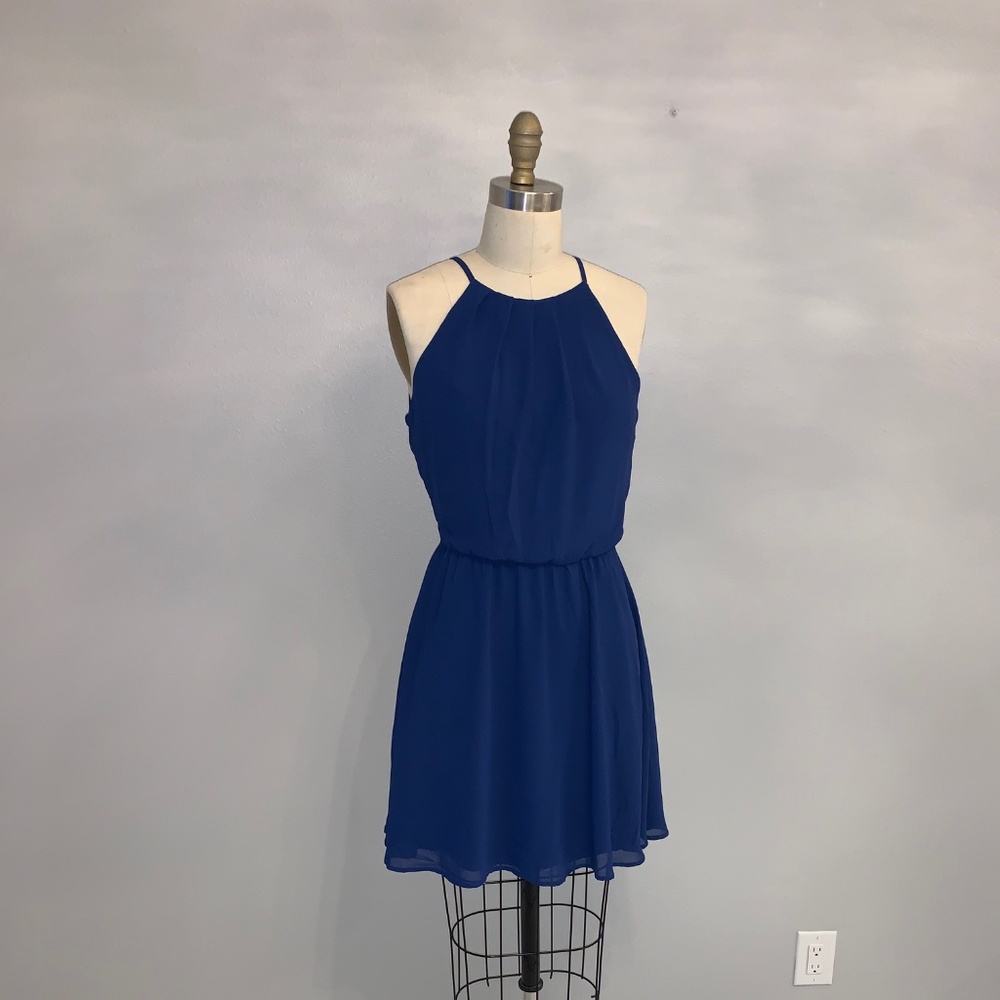 Lush Royal Blue Halter Dress